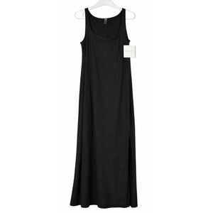 Beyond yoga womens large featherlight split hem midi dress black